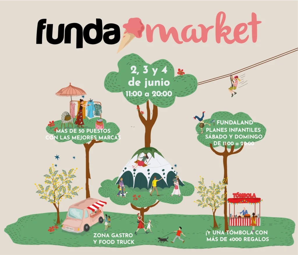 ¡Vuelve Fundamarket! El mercadillo solidario que no puedes perderte este verano FACEBOOK-Fundamarket-junio-2023_Mesa-de-trabajo-1-1024x876