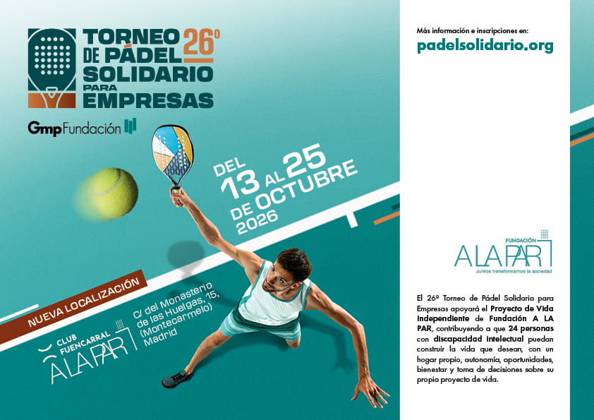 El Torneo de Pádel Solidario para Empresas de la Fundación GMP apoyará nuestro Proyecto de Vida Independiente